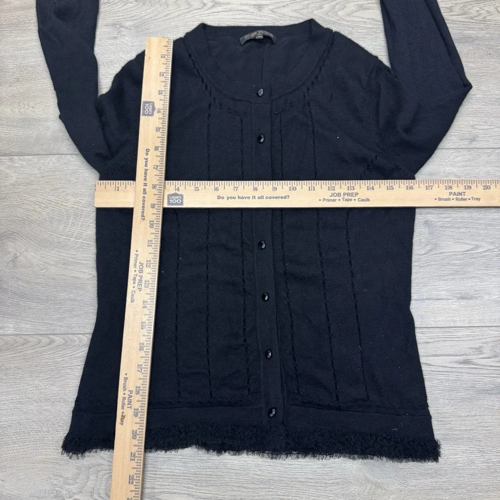 Ports‎ 1961 100% Cashmere Women's Black Cardigan Sz M Classic Minimal